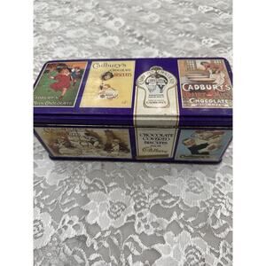 Vintage 90s Cadbury Chocolate Biscuits Tin Made In England Block Ads Cadbury’s